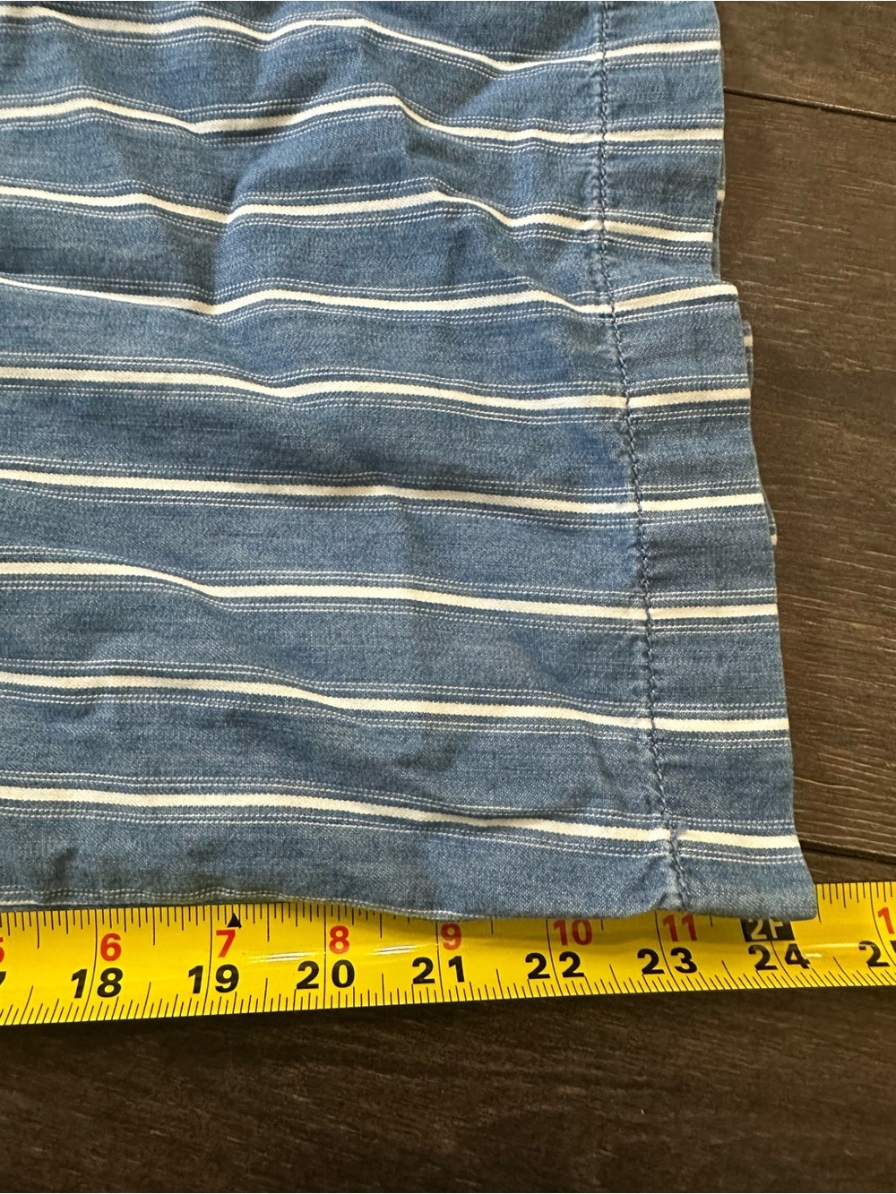 American Eagle Capris Striped 100% Cotton Cropped Wide Leg Blue White Size 12 - Picture 5 of 7